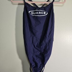 NWT TYR Navy One-Piece Guard Swimsuit